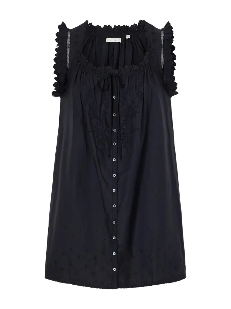 DÔEN Nessie Broderie Anglaise Organic Cotton Mini Dress | Image 1 DÔEN Nessie Broderie Anglaise Organic Cotton Mini Dress | Image 1