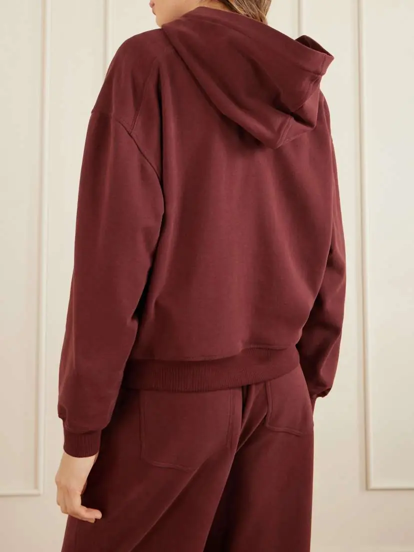 Brunello Cucinelli Bead-embellished Cotton-jersey Zip-up Hoodie | Thumbnail 4 Brunello Cucinelli Bead-embellished Cotton-jersey Zip-up Hoodie | Thumbnail 4