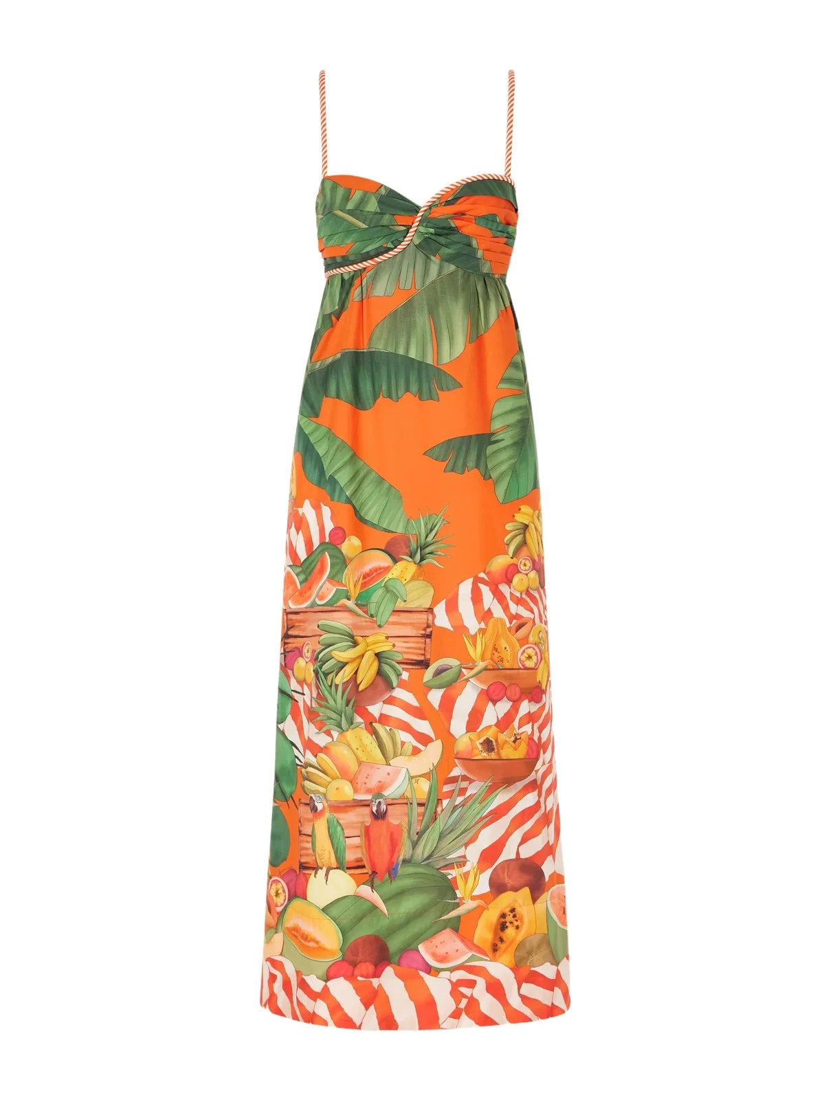 Fruit Trolley Printed Cotton Midi Dress Fruit Trolley Printed Cotton Midi Dress