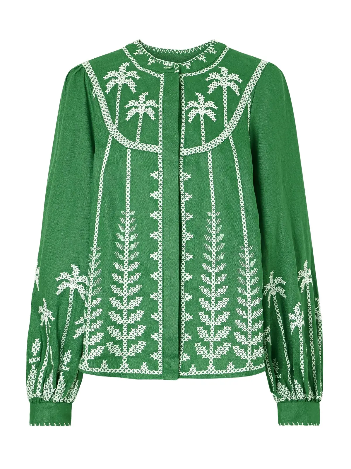 Embroidered Linen Blouse