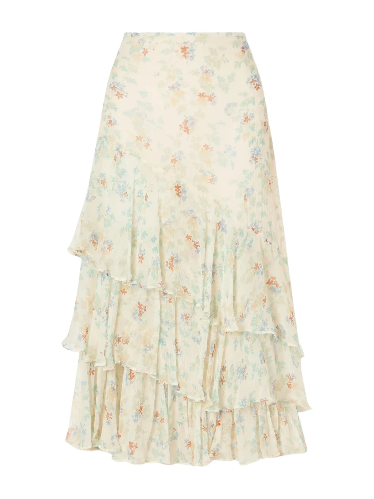 Meadow Floral-print Crepon-silk Midi Skirt Meadow Floral-print Crepon-silk Midi Skirt