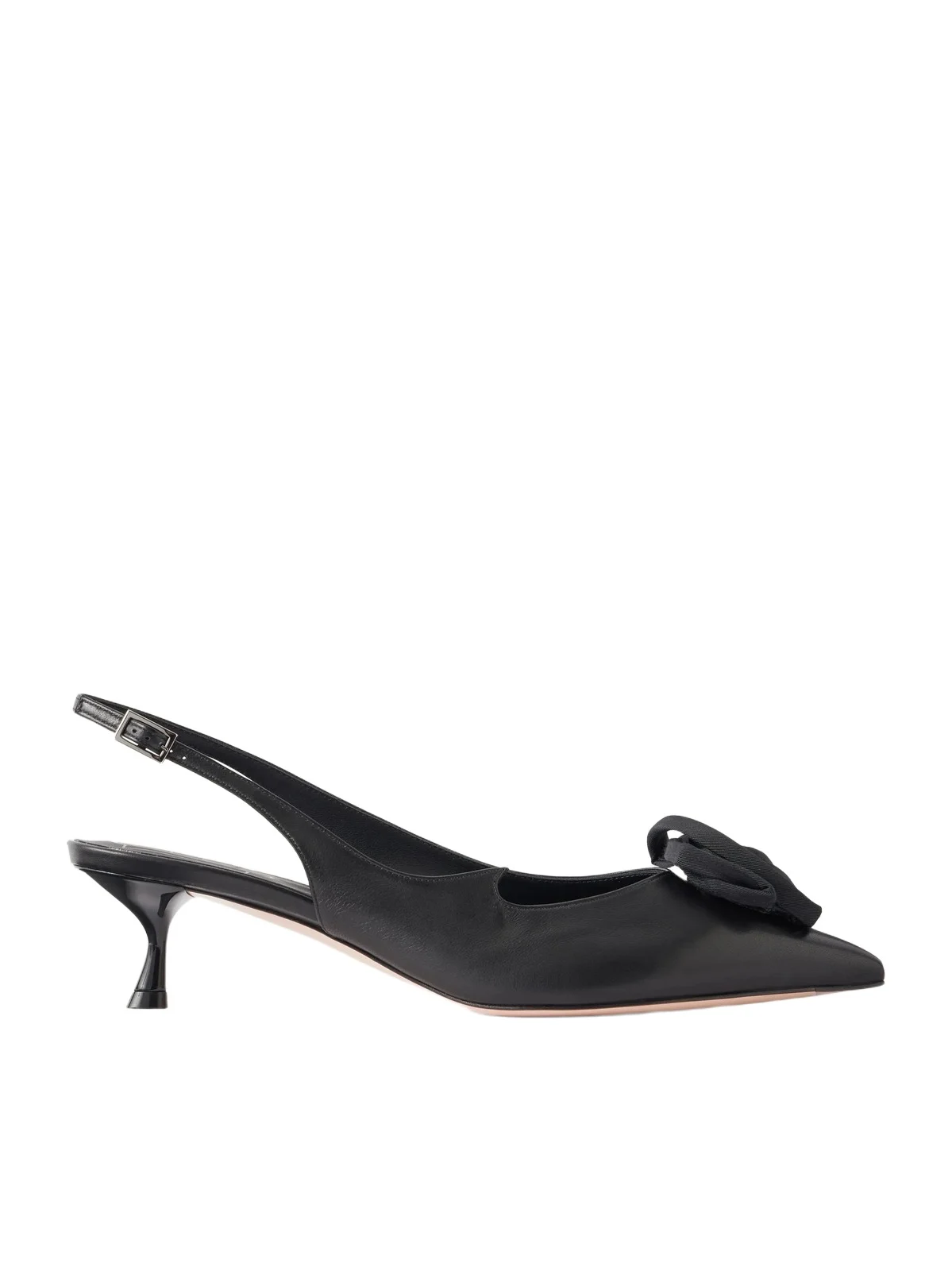I Love Vivier Roses 45 Twill-trimmed Leather Slingback Pumps