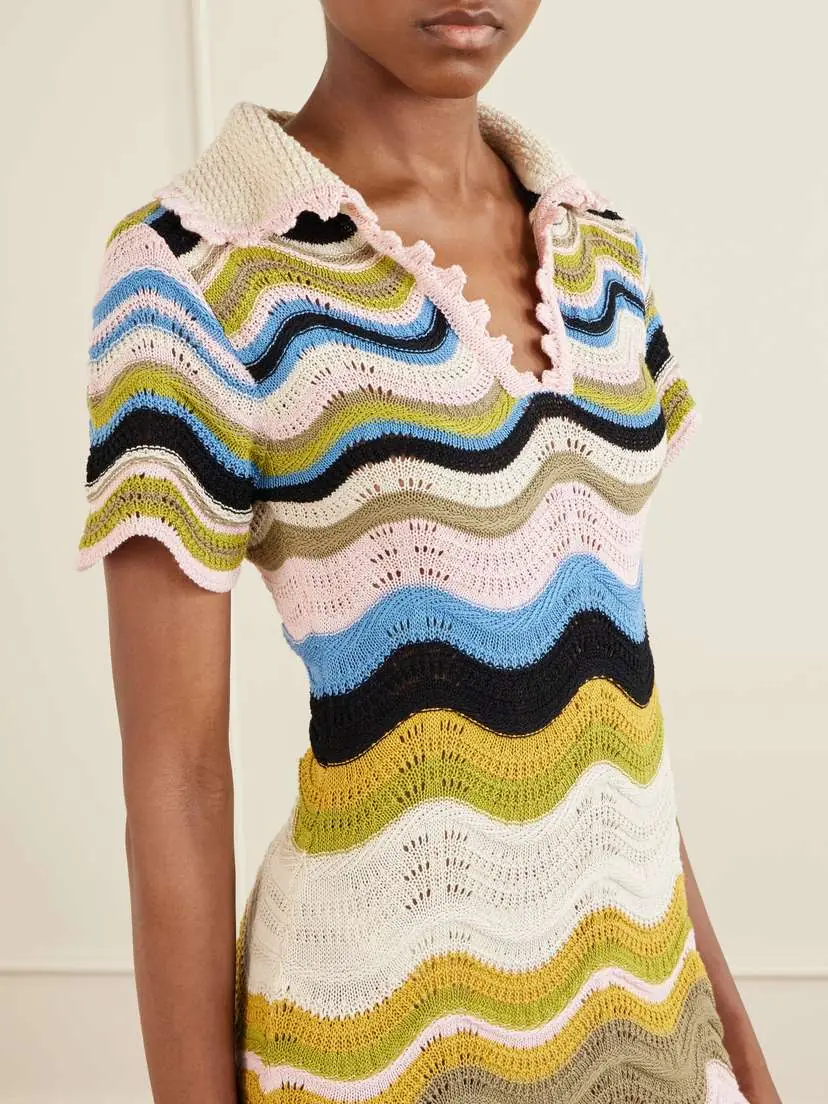 La DoubleJ Scalloped Crochet-knit Cotton Mini Dress | Thumbnail 4 La DoubleJ Scalloped Crochet-knit Cotton Mini Dress | Thumbnail 4