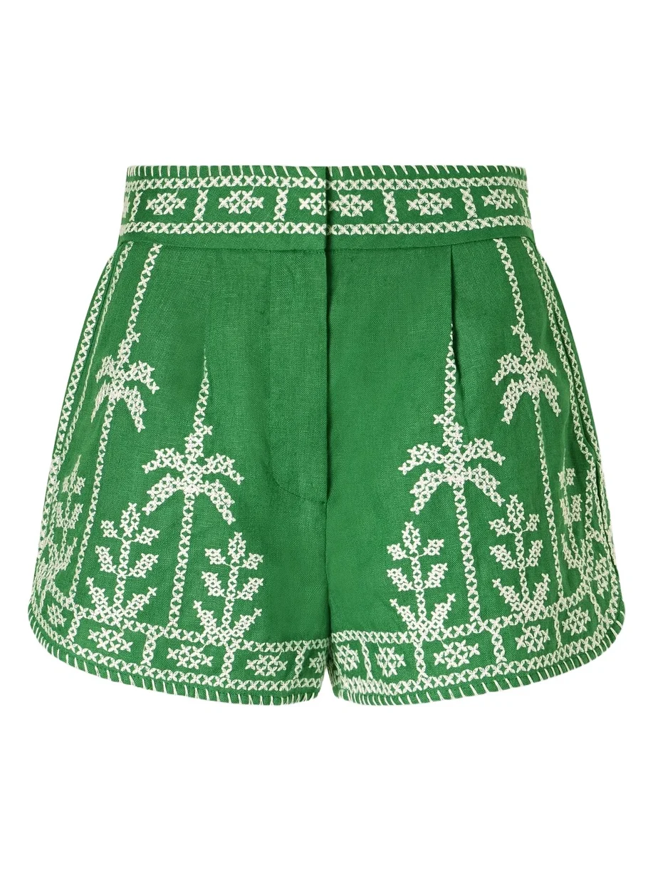 Embroidered Linen Shorts Embroidered Linen Shorts