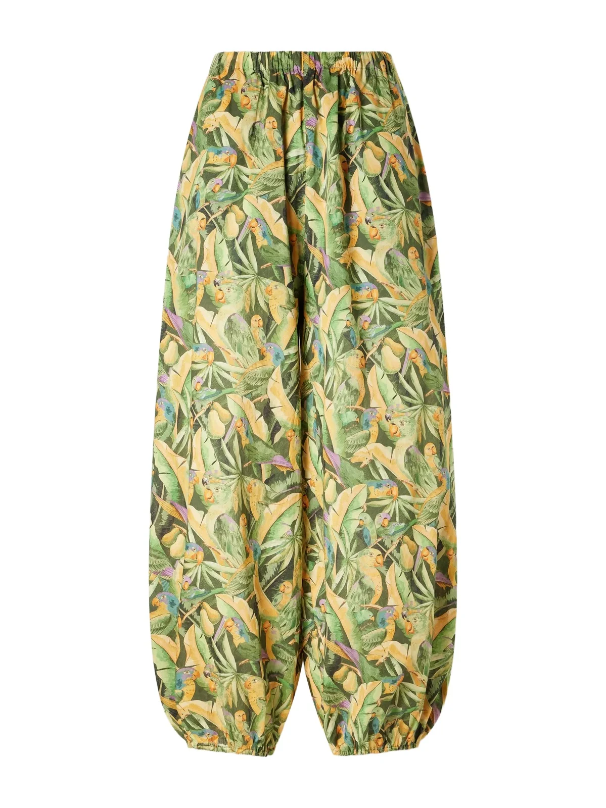 Parrot Printed Balloon Cotton Pants