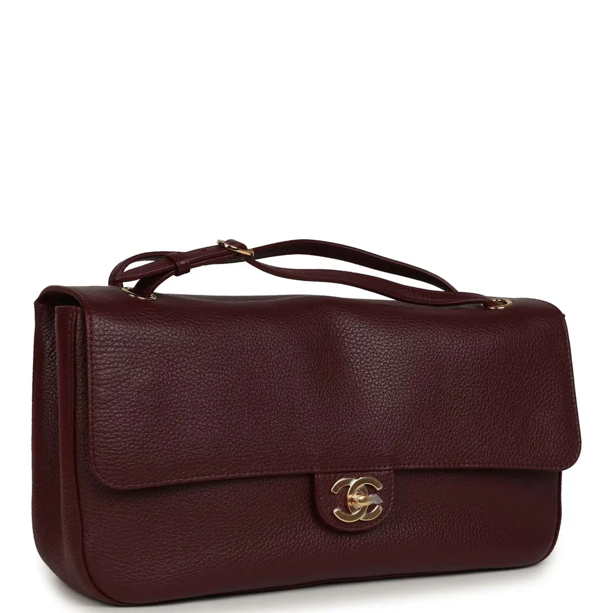 Chanel Chanel Maxi "Souplissimo" Small Flap Bag Burgundy Grained Calfskin Gold Hardware | Thumbnail 2 Chanel Chanel Maxi "Souplissimo" Small Flap Bag Burgundy Grained Calfskin Gold Hardware | Thumbnail 2