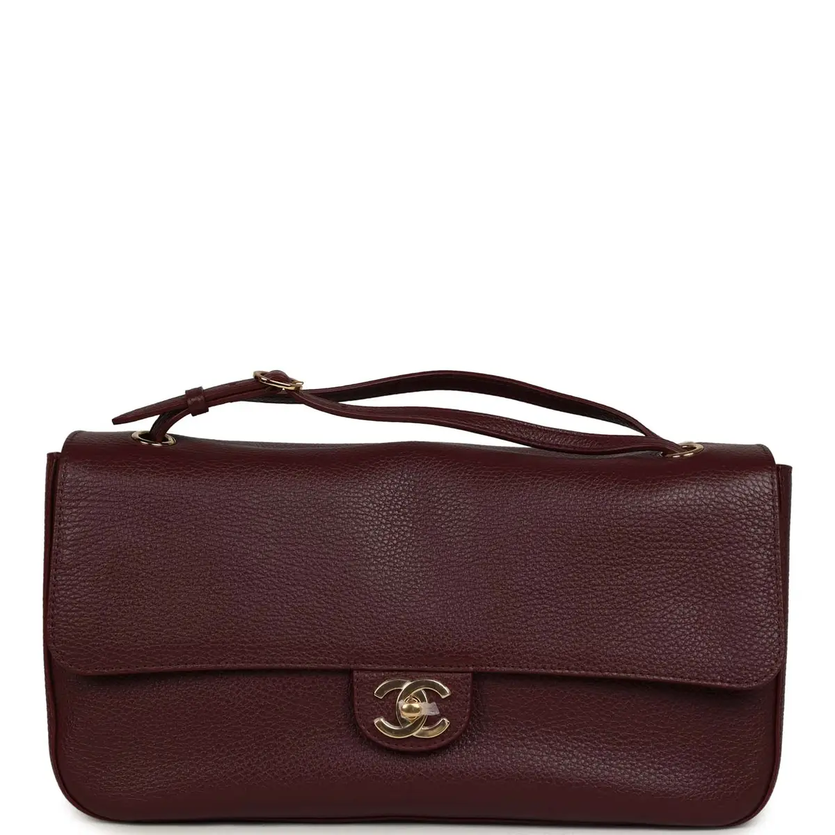 Chanel Chanel Maxi "Souplissimo" Small Flap Bag Burgundy Grained Calfskin Gold Hardware | Image 1 Chanel Chanel Maxi "Souplissimo" Small Flap Bag Burgundy Grained Calfskin Gold Hardware | Image 1