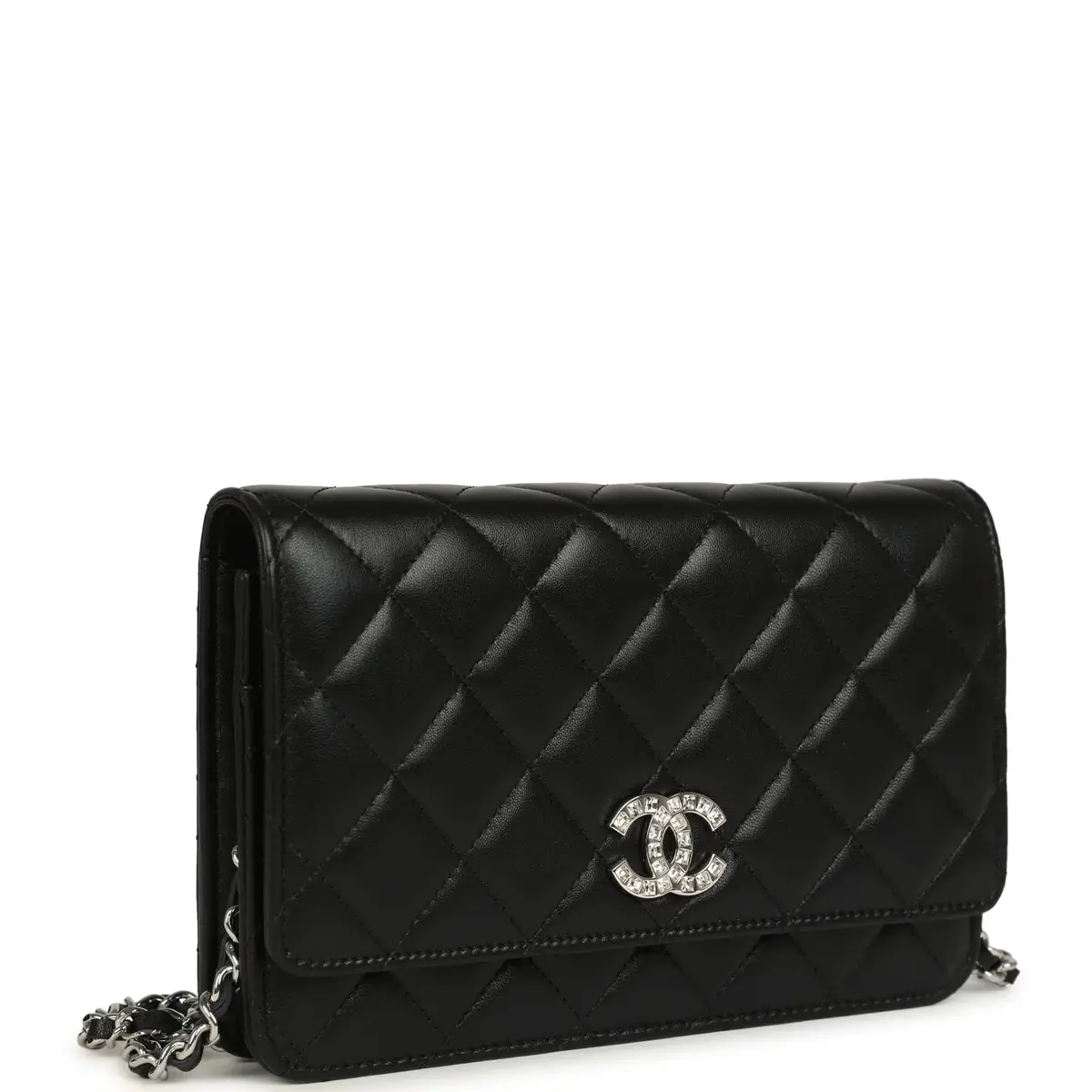Chanel Chanel Wallet On Chain WOC Black Lamsbkin Silver Hardware | Thumbnail 2 Chanel Chanel Wallet On Chain WOC Black Lamsbkin Silver Hardware | Thumbnail 2