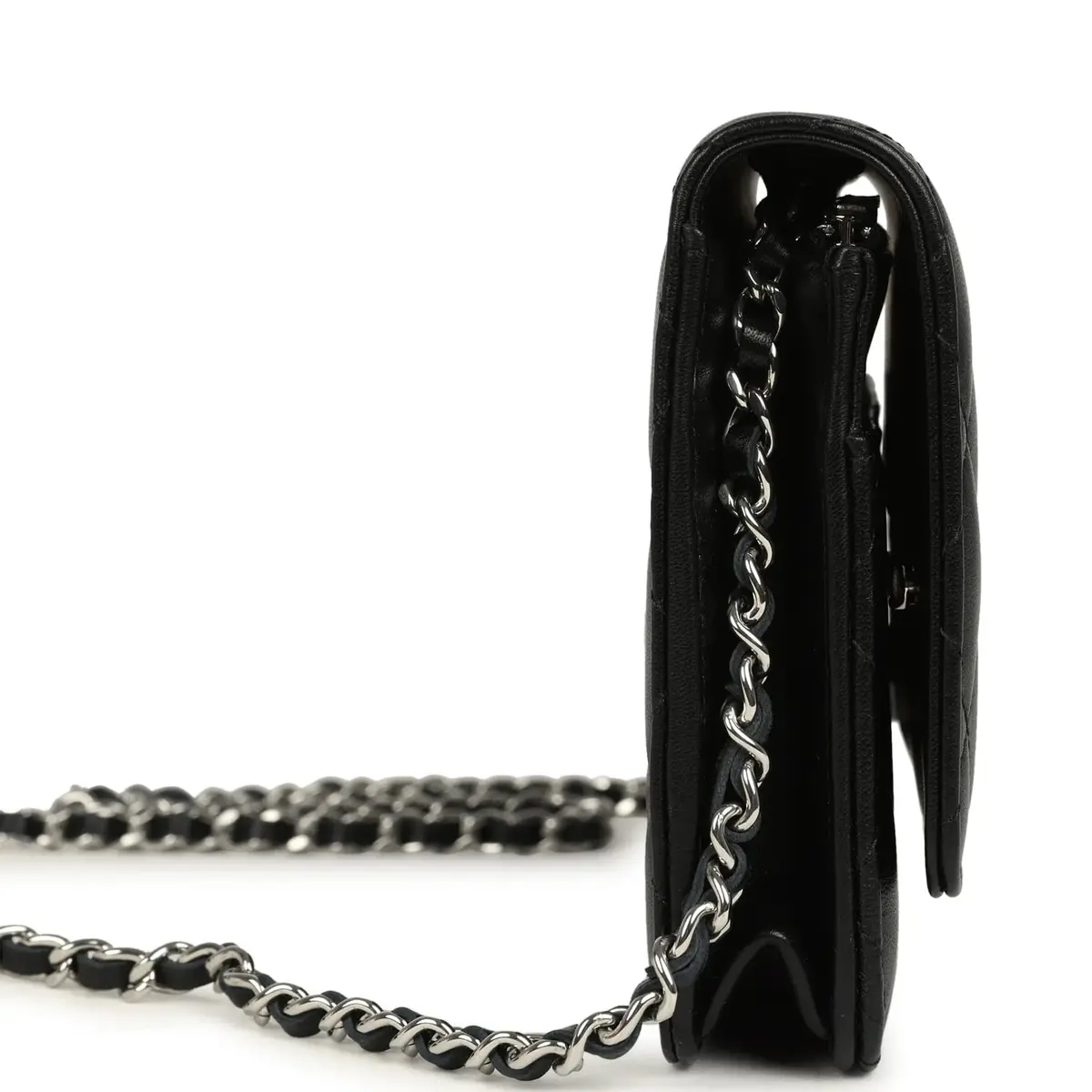 Chanel Chanel Wallet On Chain WOC Black Lamsbkin Silver Hardware | Thumbnail 3 Chanel Chanel Wallet On Chain WOC Black Lamsbkin Silver Hardware | Thumbnail 3