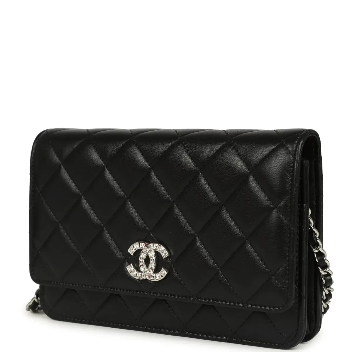 Chanel Chanel Wallet On Chain WOC Black Lamsbkin Silver Hardware | Thumbnail 5 Chanel Chanel Wallet On Chain WOC Black Lamsbkin Silver Hardware | Thumbnail 5