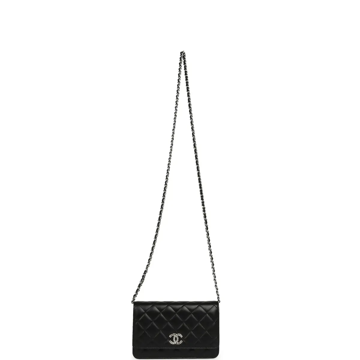 Chanel Chanel Wallet On Chain WOC Black Lamsbkin Silver Hardware | Thumbnail 7 Chanel Chanel Wallet On Chain WOC Black Lamsbkin Silver Hardware | Thumbnail 7
