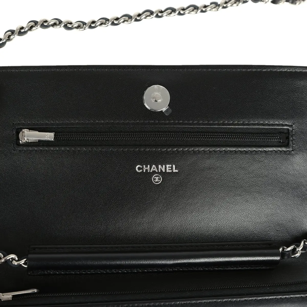 Chanel Chanel Wallet On Chain WOC Black Lamsbkin Silver Hardware | Thumbnail 8 Chanel Chanel Wallet On Chain WOC Black Lamsbkin Silver Hardware | Thumbnail 8