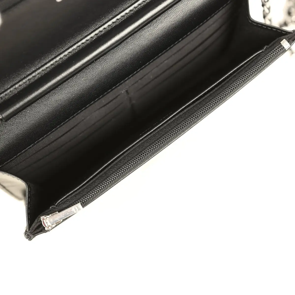 Chanel Chanel Wallet On Chain WOC Black Lamsbkin Silver Hardware | Thumbnail 9 Chanel Chanel Wallet On Chain WOC Black Lamsbkin Silver Hardware | Thumbnail 9