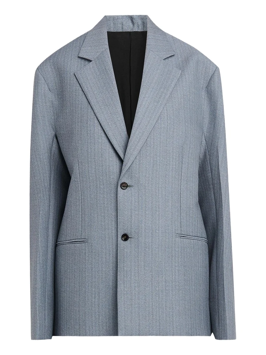 Women's Striped Wool-Mohair Single-Breasted Jacket Women's Striped Wool-Mohair Single-Breasted Jacket