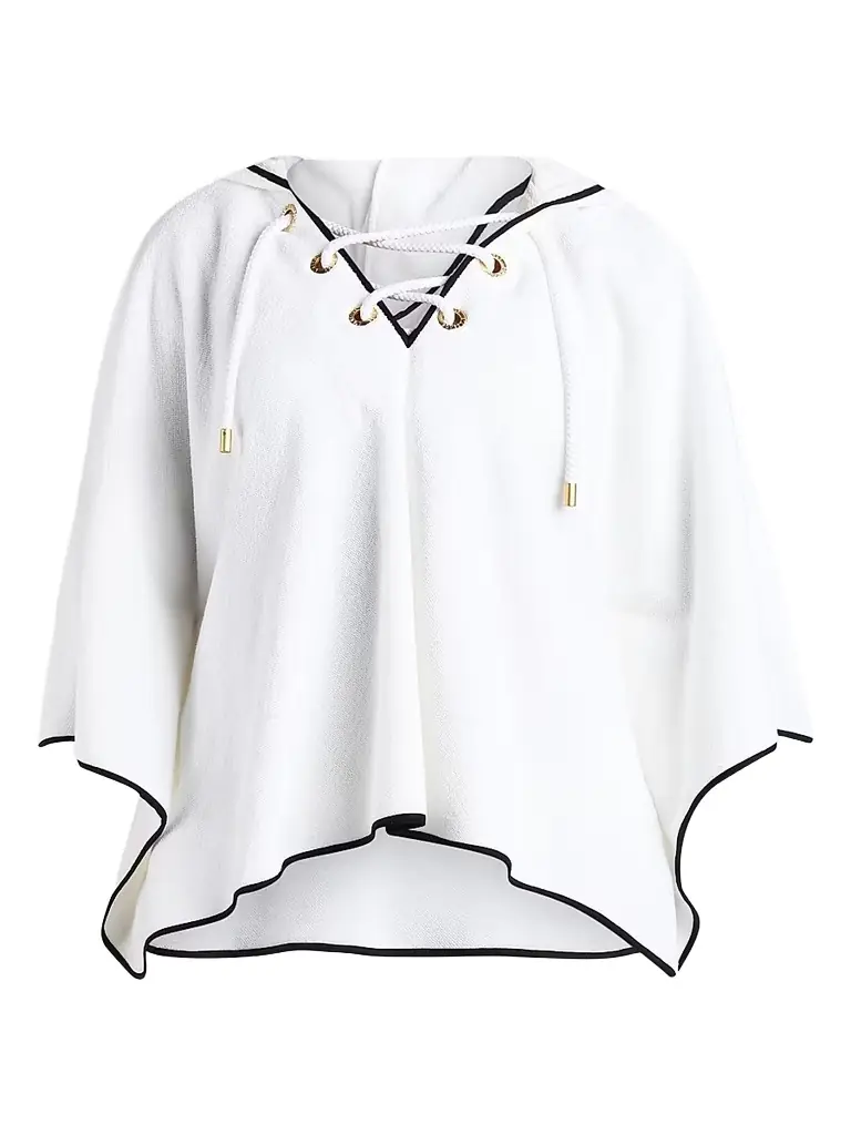 L'AGENCE Women's Fine Line Demeter Poncho - White | Image 1 L'AGENCE Women's Fine Line Demeter Poncho - White | Image 1