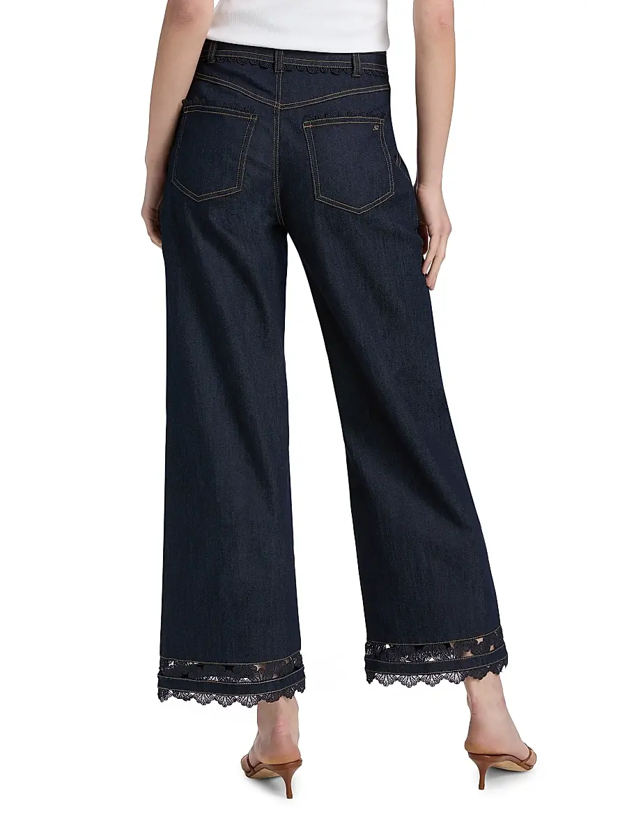Cinq à Sept Women's Benji Guipure Lace Jeans | Thumbnail 5 Cinq à Sept Women's Benji Guipure Lace Jeans | Thumbnail 5