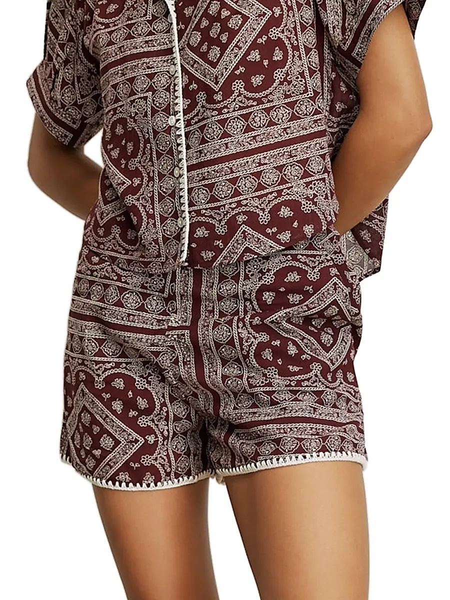 Veronica Beard Women's Tennison Printed Cotton-Blend Shorts | Thumbnail 3 Veronica Beard Women's Tennison Printed Cotton-Blend Shorts | Thumbnail 3