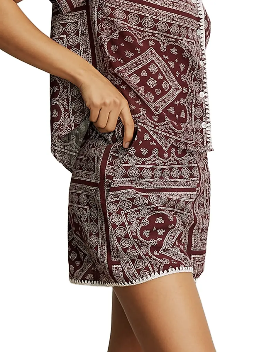 Veronica Beard Women's Tennison Printed Cotton-Blend Shorts | Thumbnail 4 Veronica Beard Women's Tennison Printed Cotton-Blend Shorts | Thumbnail 4