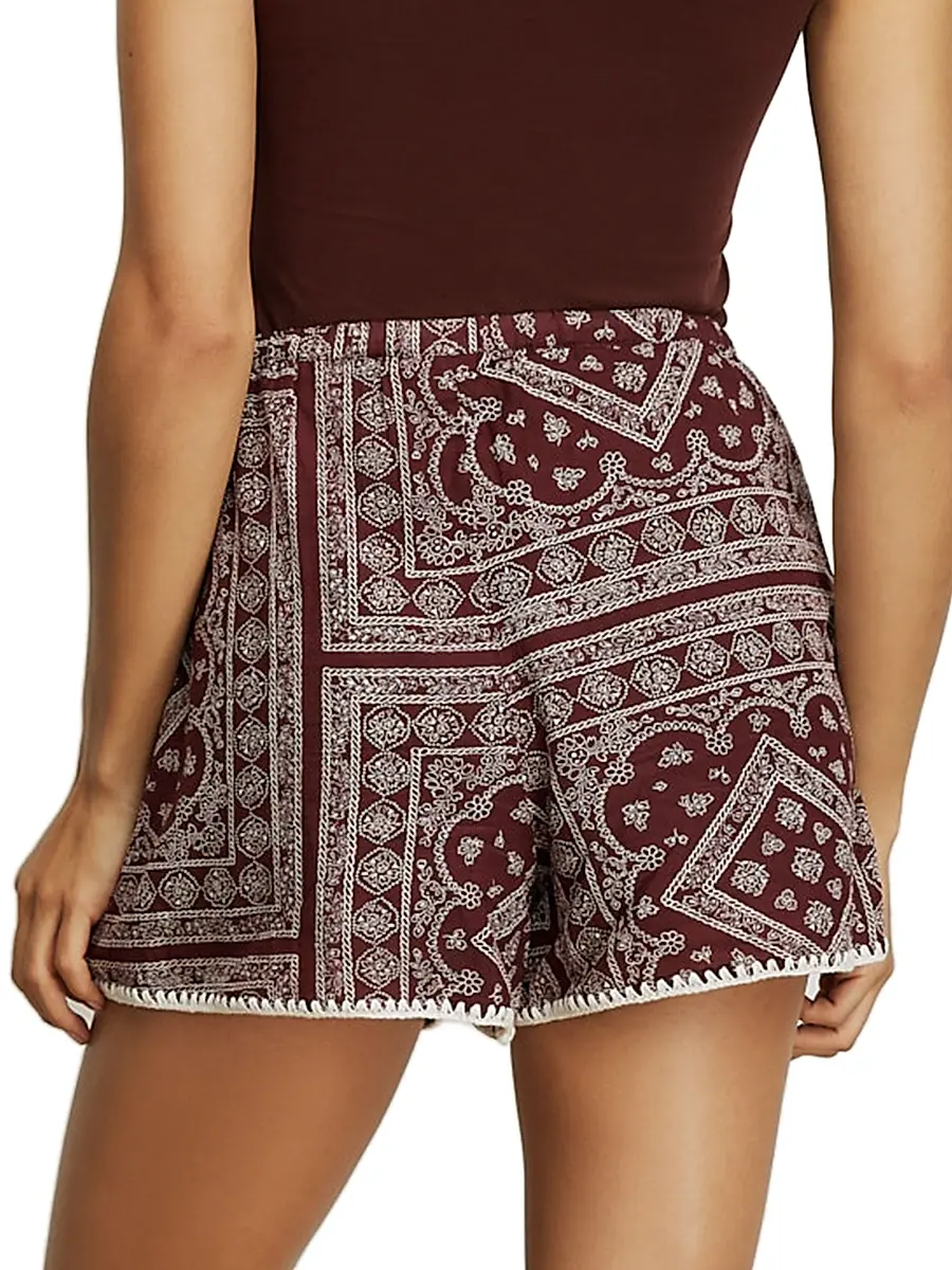 Veronica Beard Women's Tennison Printed Cotton-Blend Shorts | Thumbnail 5 Veronica Beard Women's Tennison Printed Cotton-Blend Shorts | Thumbnail 5