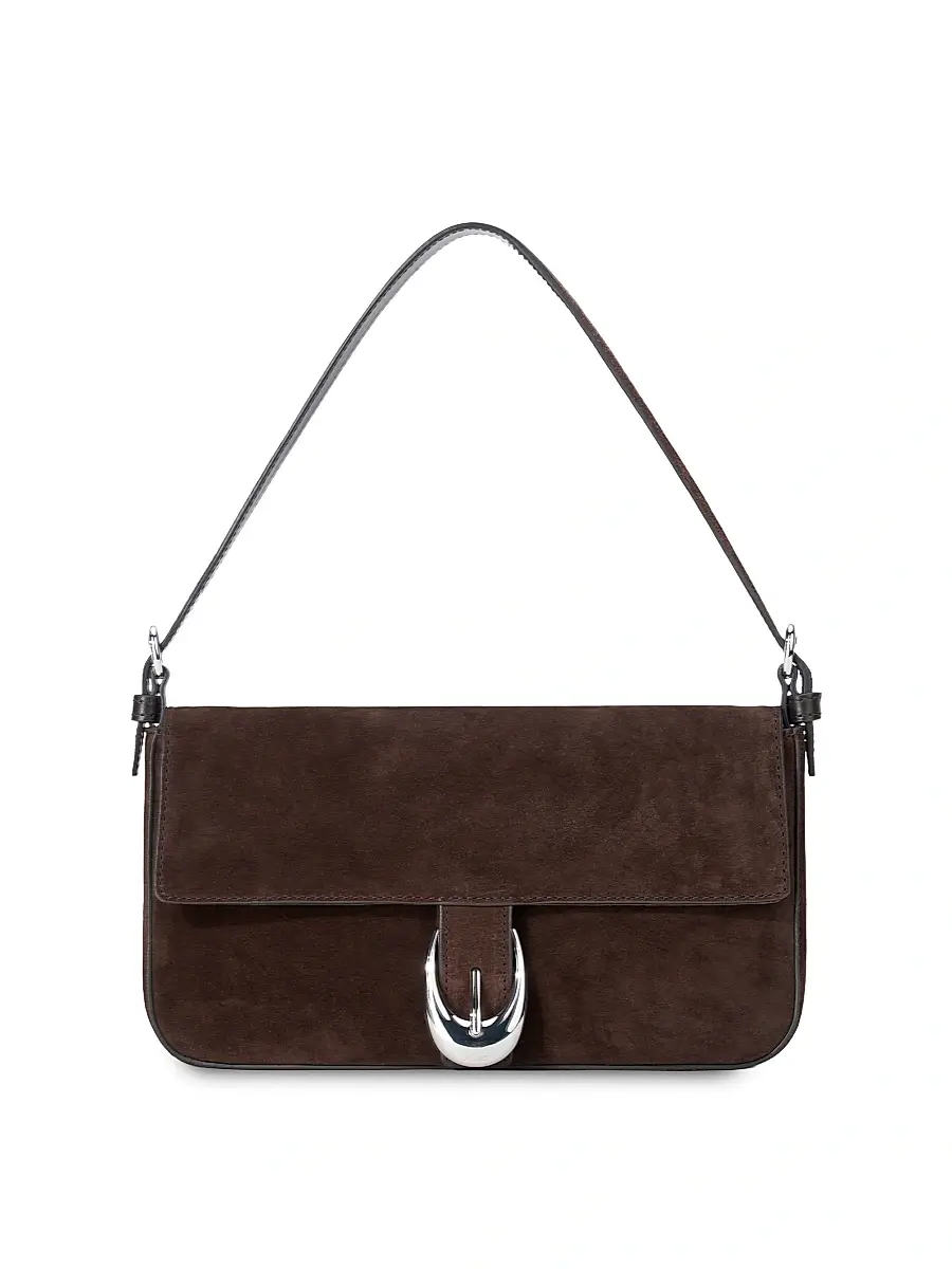 Staud Women's Harlow Suede Shoulder Bag - Espresso | Image 1 Staud Women's Harlow Suede Shoulder Bag - Espresso | Image 1