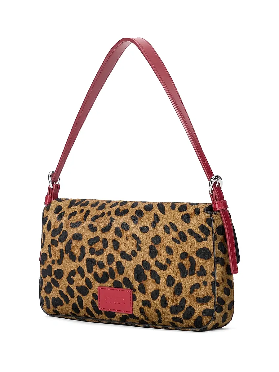 Staud Women's Harlow Cheetah-Print Calf Hair Shoulder Bag | Thumbnail 2
