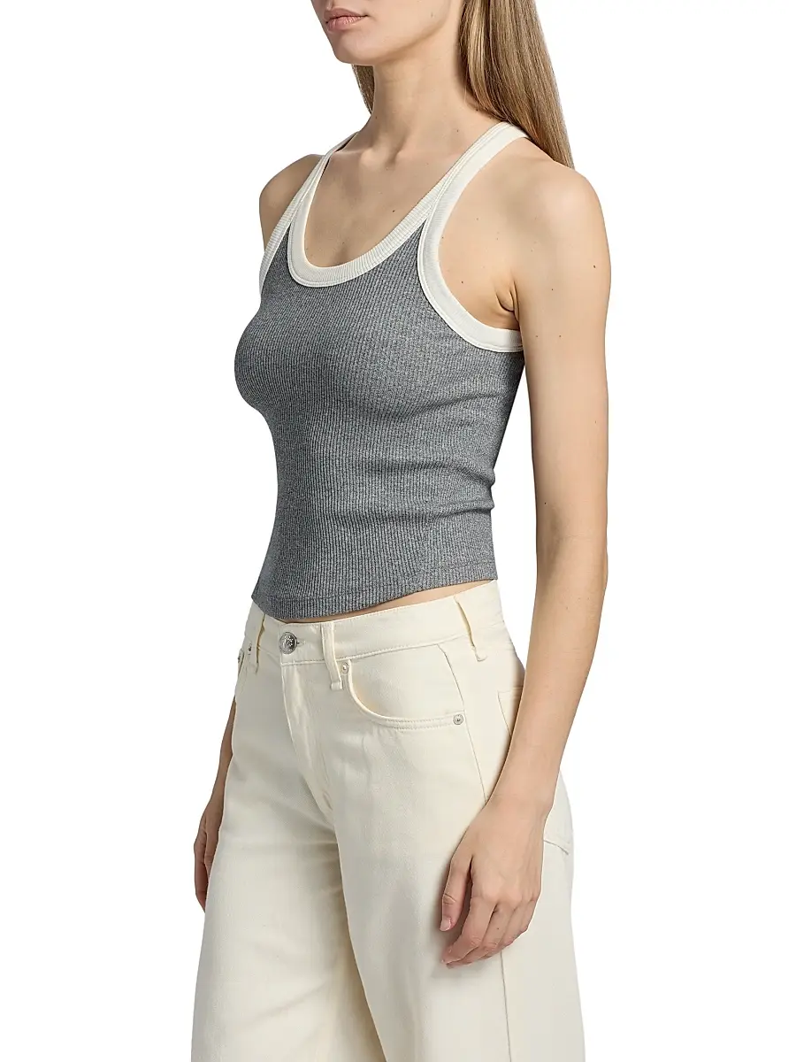 rag & bone Women's The Essential Rib-Knit Cotton-Blend Tank | Thumbnail 4