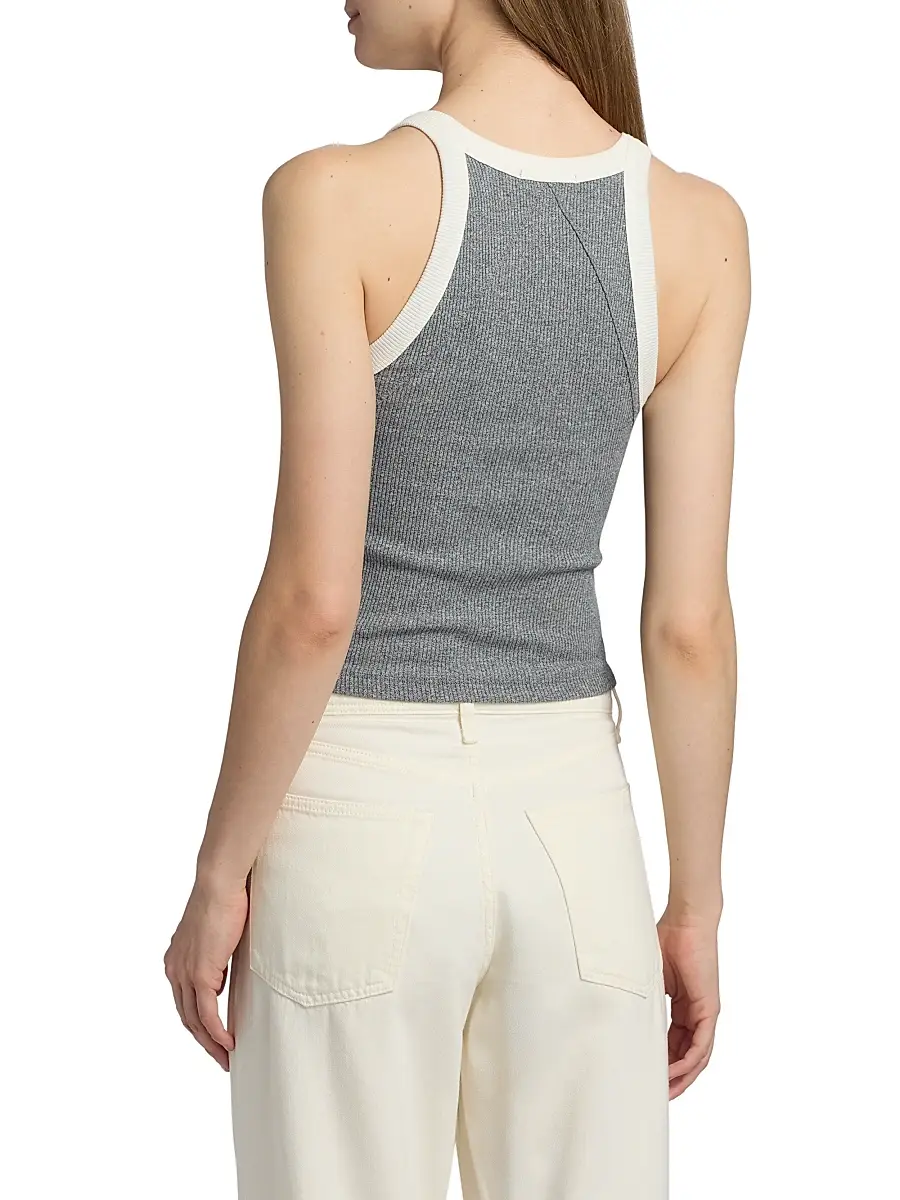 rag & bone Women's The Essential Rib-Knit Cotton-Blend Tank | Thumbnail 5