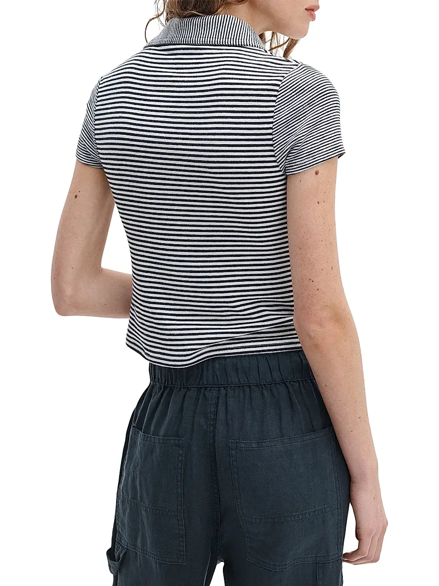 rag & bone Women's The Knit Striped Polo Shirt | Thumbnail 5 rag & bone Women's The Knit Striped Polo Shirt | Thumbnail 5
