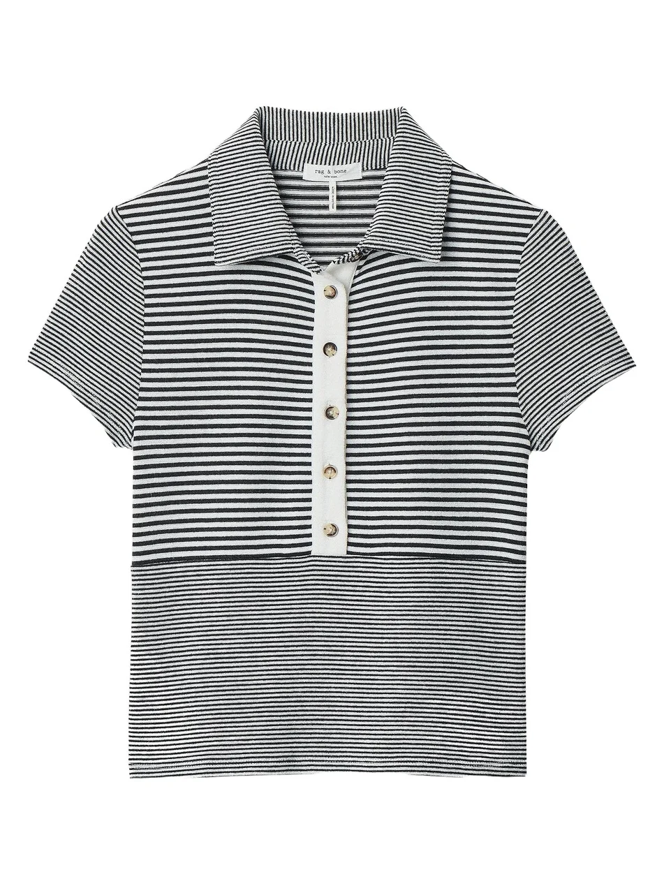 Women's The Knit Striped Polo Shirt