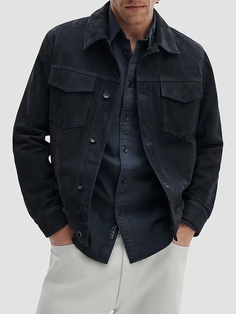 rag & bone Men's Suede Trucker Jacket | Thumbnail 4 rag & bone Men's Suede Trucker Jacket | Thumbnail 4