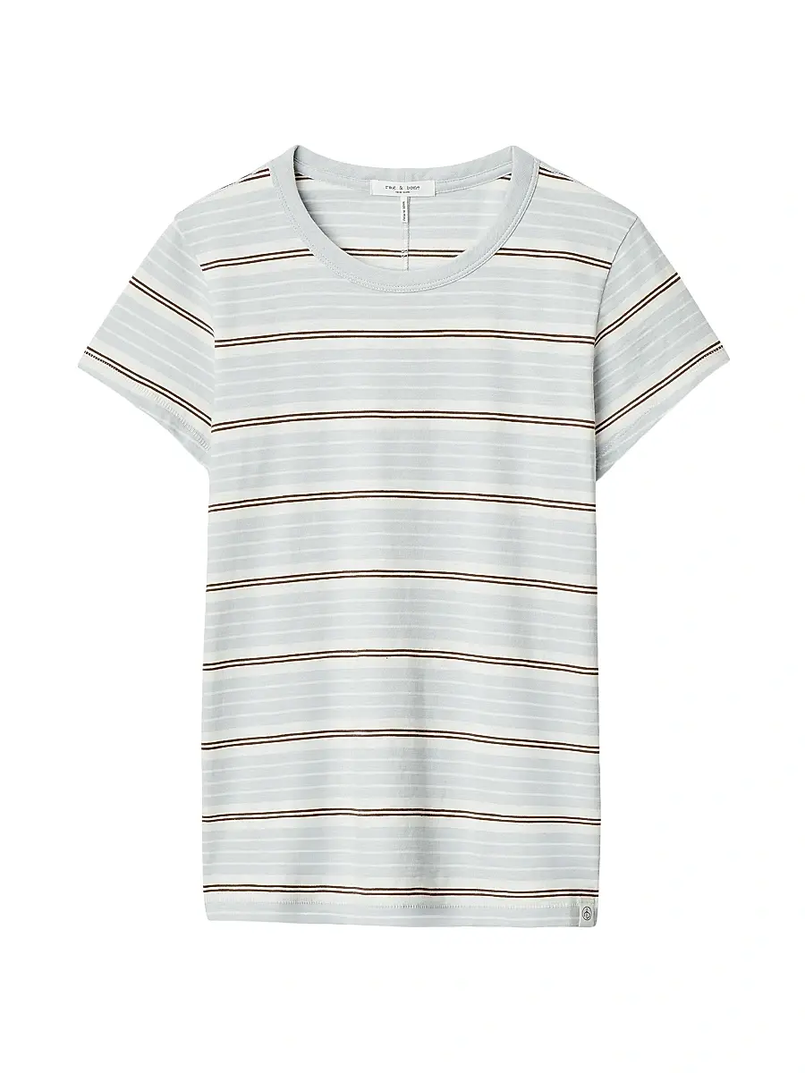 rag & bone Women's The Slub Striped Pima Cotton T-Shirt | Image 1 rag & bone Women's The Slub Striped Pima Cotton T-Shirt | Image 1
