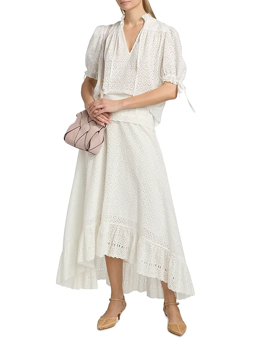 Ulla Johnson Women's Aloutte Eyelet Cotton Top | Thumbnail 2 Ulla Johnson Women's Aloutte Eyelet Cotton Top | Thumbnail 2