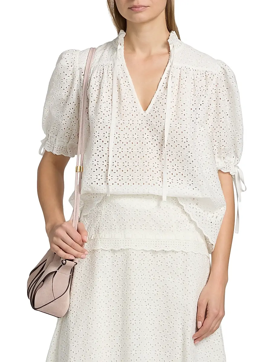 Ulla Johnson Women's Aloutte Eyelet Cotton Top | Thumbnail 3 Ulla Johnson Women's Aloutte Eyelet Cotton Top | Thumbnail 3