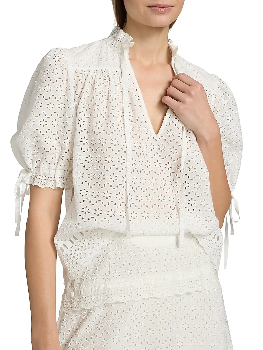 Ulla Johnson Women's Aloutte Eyelet Cotton Top | Thumbnail 6 Ulla Johnson Women's Aloutte Eyelet Cotton Top | Thumbnail 6