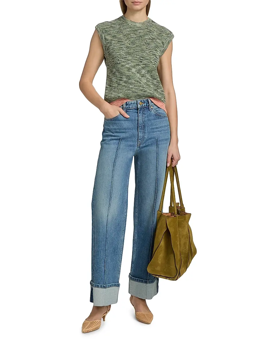 Ulla Johnson Women's Margot Contrast-Hem Stretch-Cotton Top | Thumbnail 2