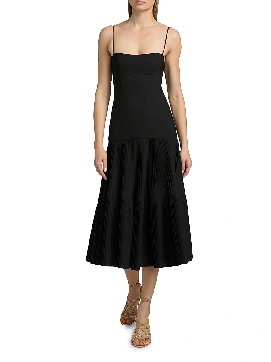 Ulla Johnson Women's Matilda Pleated Wool-Blend Midi-Dress | Thumbnail 2 Ulla Johnson Women's Matilda Pleated Wool-Blend Midi-Dress | Thumbnail 2