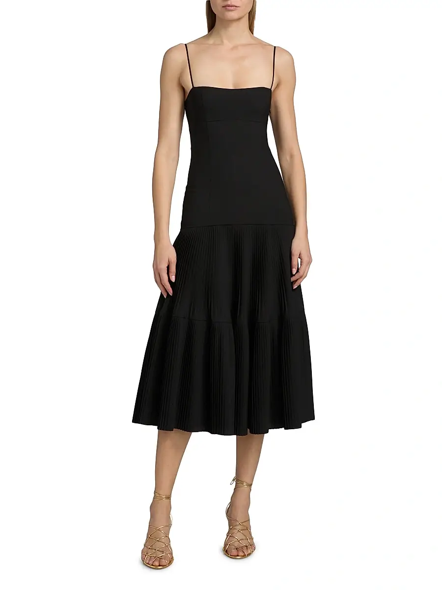 Ulla Johnson Women's Matilda Pleated Wool-Blend Midi-Dress | Thumbnail 3 Ulla Johnson Women's Matilda Pleated Wool-Blend Midi-Dress | Thumbnail 3