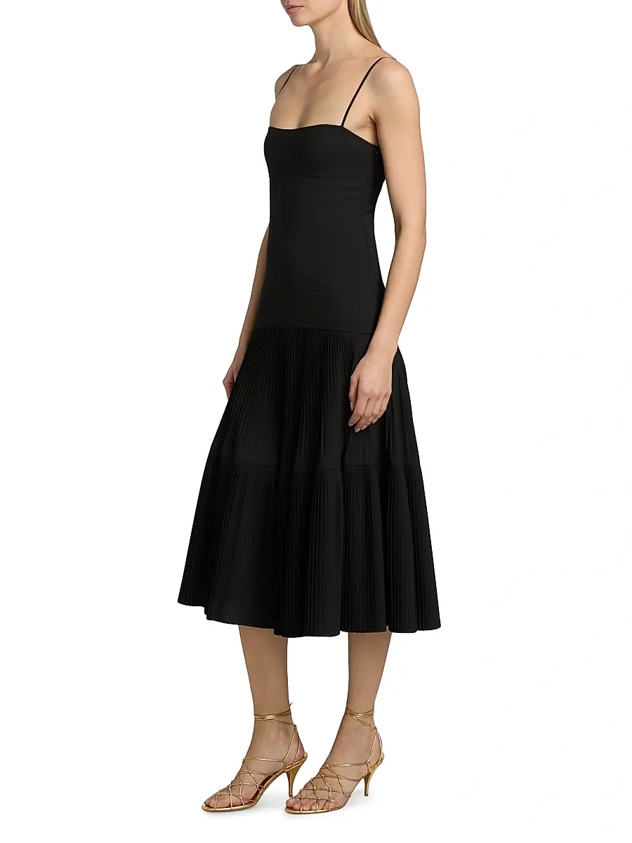 Ulla Johnson Women's Matilda Pleated Wool-Blend Midi-Dress | Thumbnail 4 Ulla Johnson Women's Matilda Pleated Wool-Blend Midi-Dress | Thumbnail 4