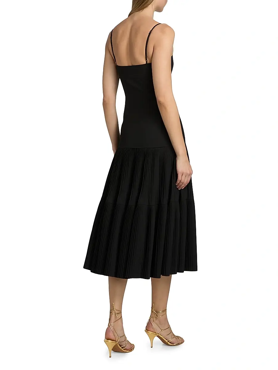 Ulla Johnson Women's Matilda Pleated Wool-Blend Midi-Dress | Thumbnail 5 Ulla Johnson Women's Matilda Pleated Wool-Blend Midi-Dress | Thumbnail 5