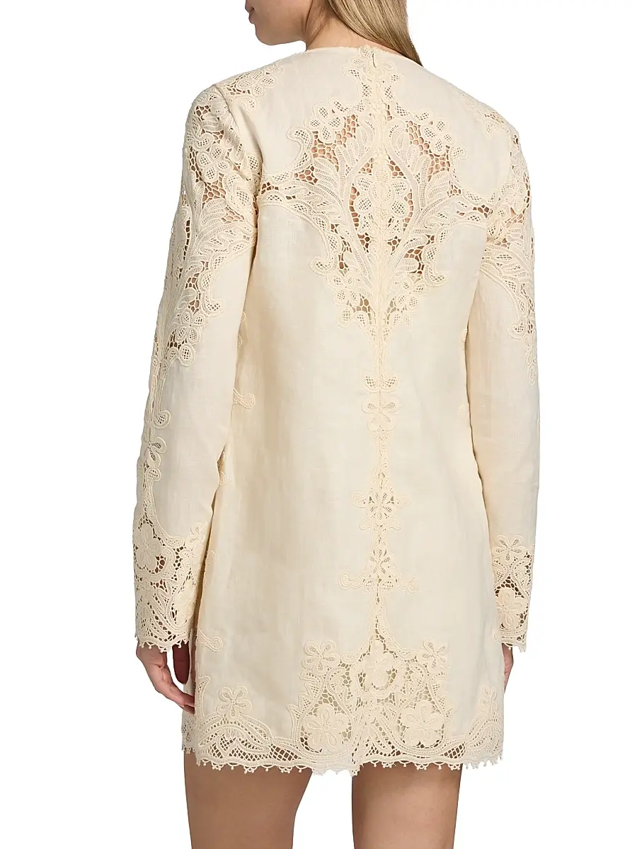 Ulla Johnson Women's Camie Floral Lace Linen Minidress | Thumbnail 5 Ulla Johnson Women's Camie Floral Lace Linen Minidress | Thumbnail 5