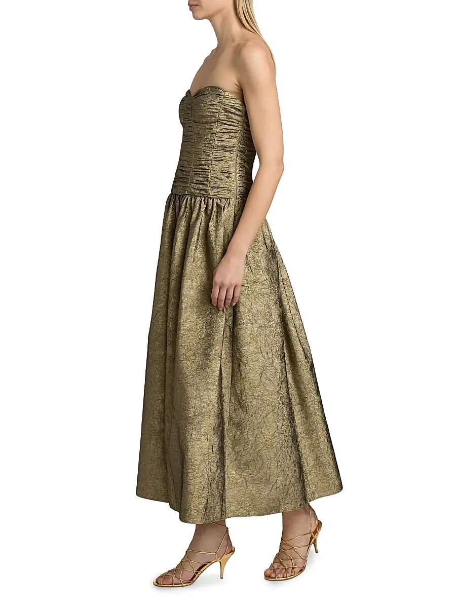 Ulla Johnson Women's Lumina Ruched Strapless Dress | Thumbnail 2