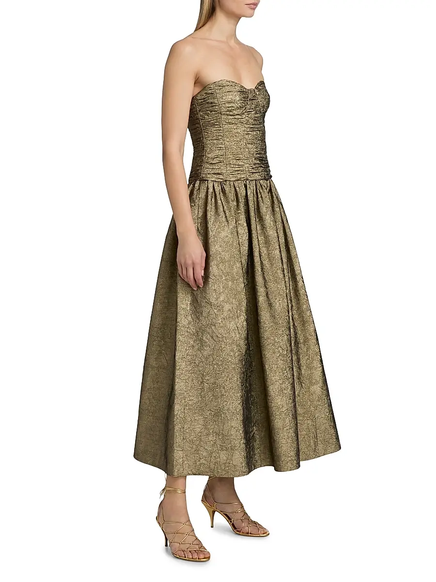 Ulla Johnson Women's Lumina Ruched Strapless Dress | Thumbnail 4