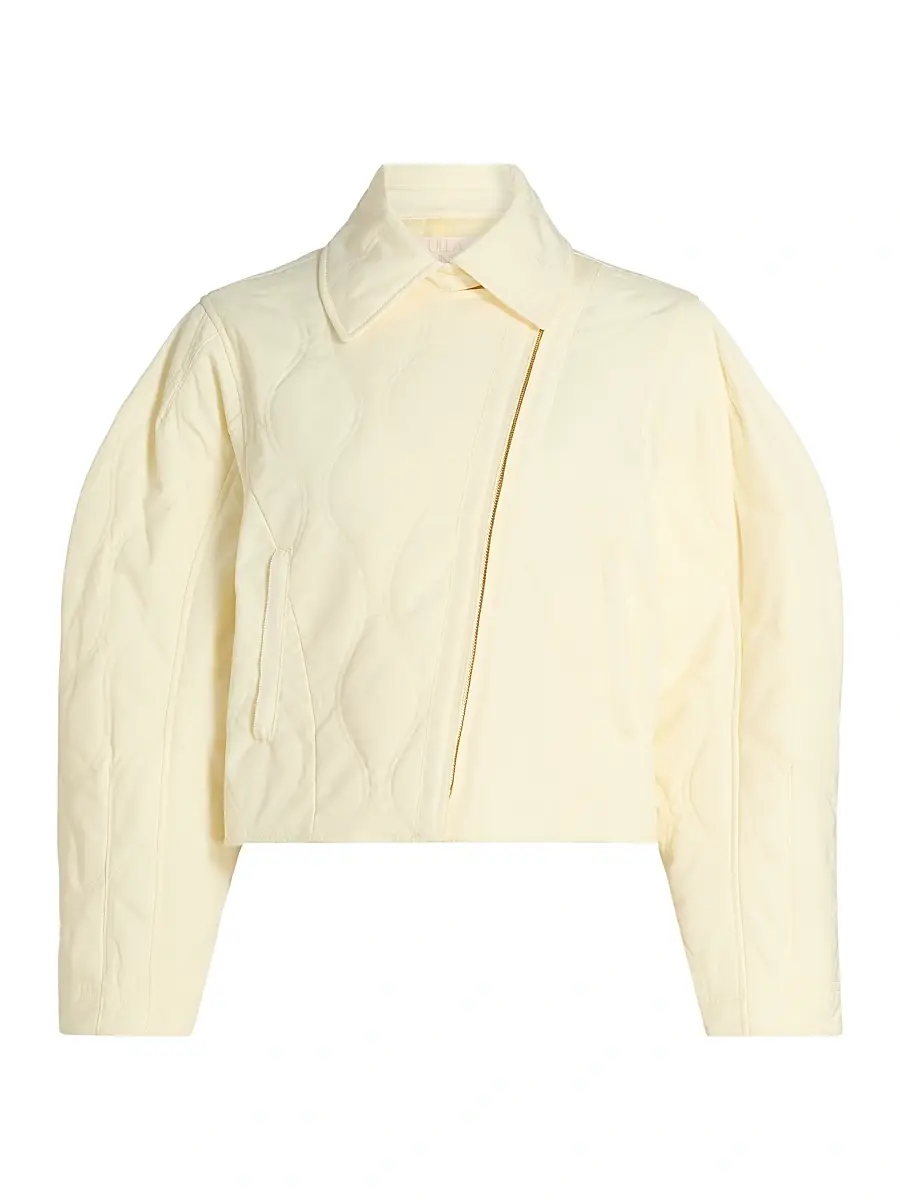 Ulla Johnson Women's Leonie Quilted Suede Jacket - Butter - Size Large | Image 1 Ulla Johnson Women's Leonie Quilted Suede Jacket - Butter - Size Large | Image 1