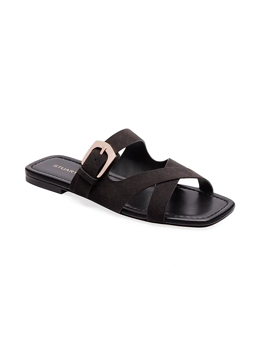 Stuart Weitzman Women's Sai Suede Slide Sandals | Thumbnail 2 Stuart Weitzman Women's Sai Suede Slide Sandals | Thumbnail 2