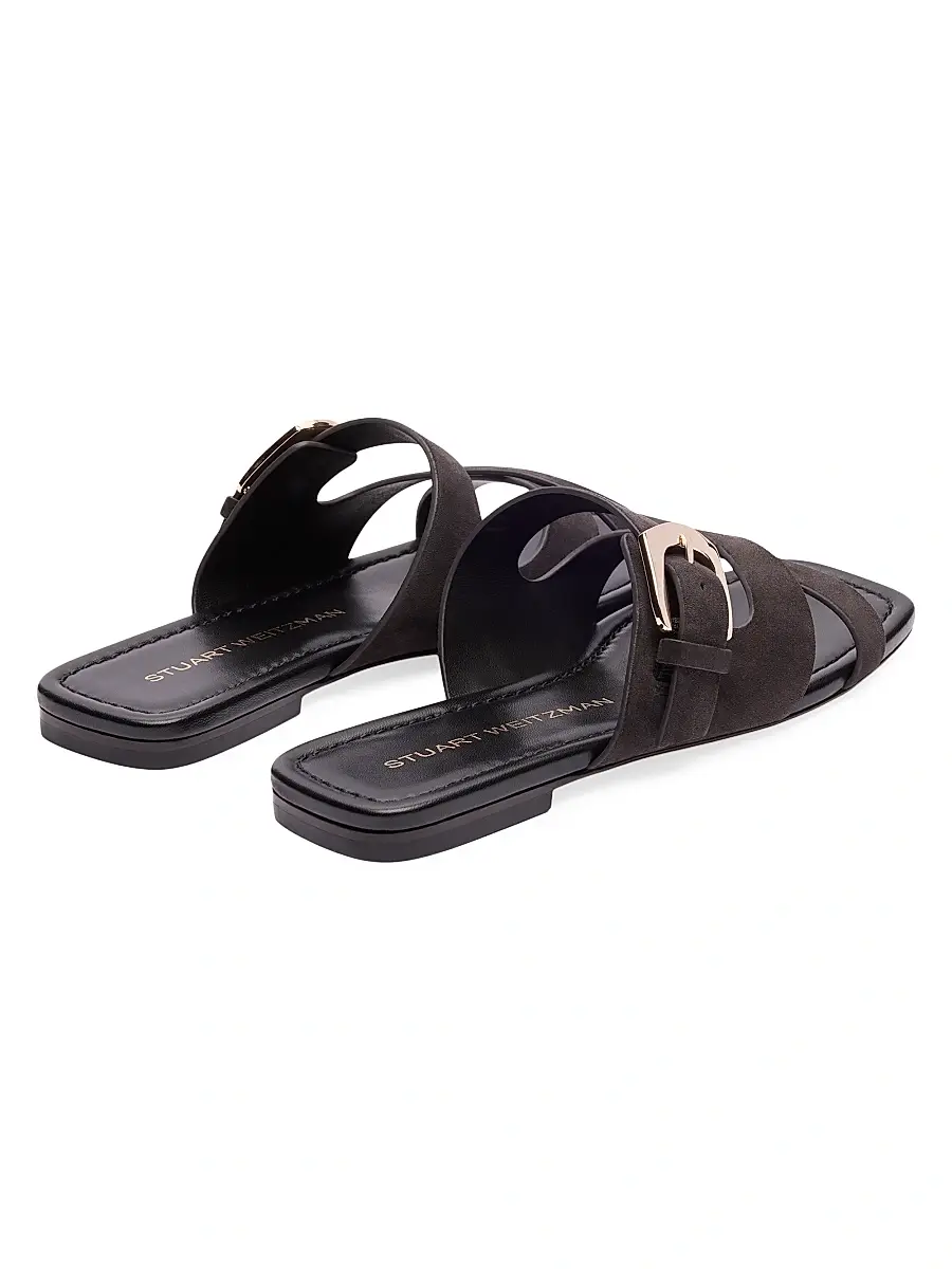 Stuart Weitzman Women's Sai Suede Slide Sandals | Thumbnail 3 Stuart Weitzman Women's Sai Suede Slide Sandals | Thumbnail 3