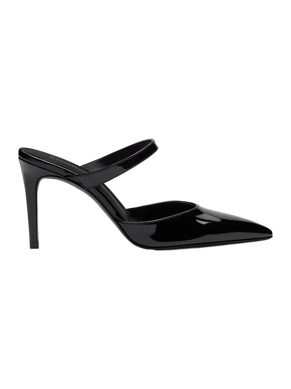 Women's Stuart Power 85MM Patent Leather Stiletto Mules Women's Stuart Power 85MM Patent Leather Stiletto Mules