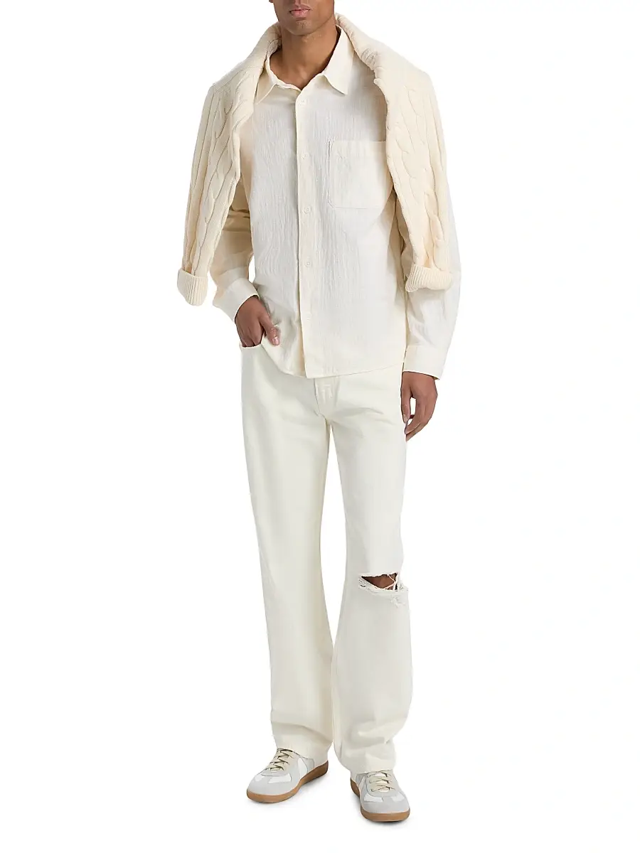 Frame Men's Textured Cotton Shirt | Thumbnail 2 Frame Men's Textured Cotton Shirt | Thumbnail 2