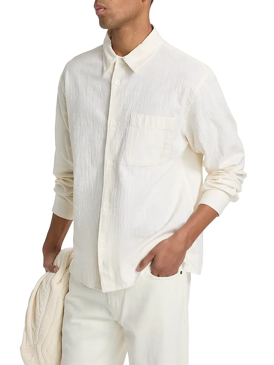 Frame Men's Textured Cotton Shirt | Thumbnail 4 Frame Men's Textured Cotton Shirt | Thumbnail 4
