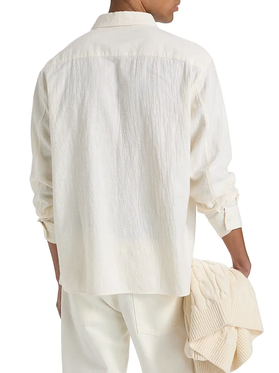 Frame Men's Textured Cotton Shirt | Thumbnail 5 Frame Men's Textured Cotton Shirt | Thumbnail 5