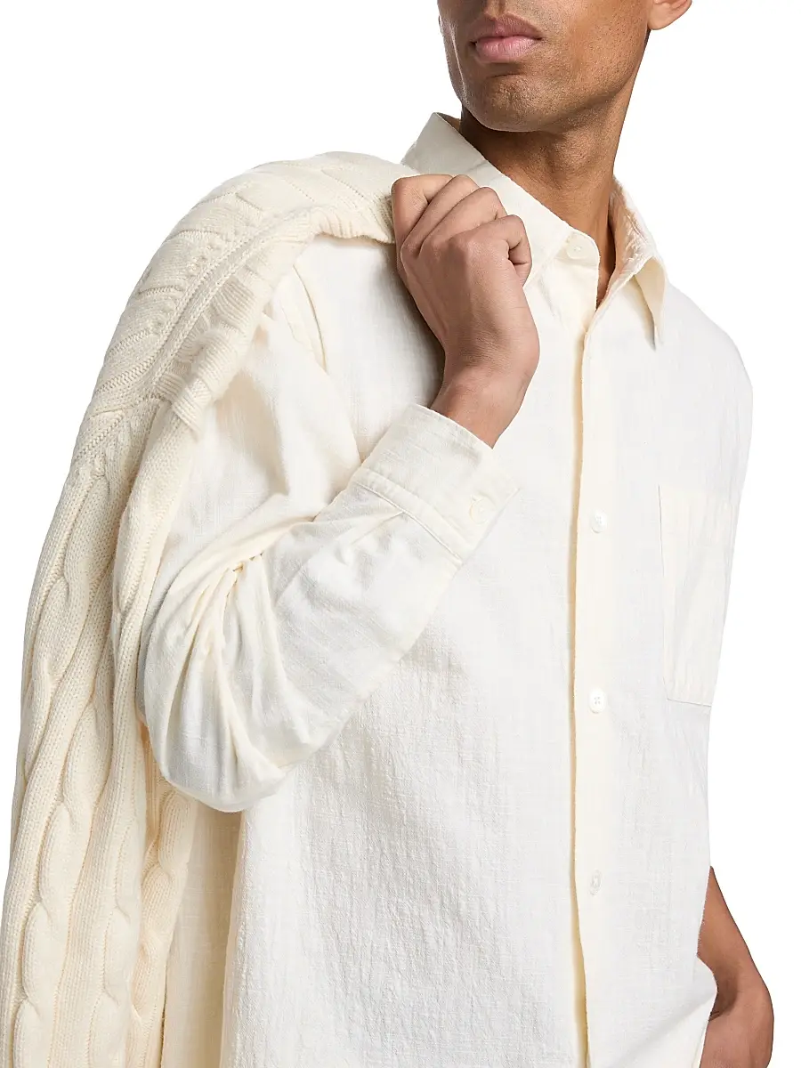 Frame Men's Textured Cotton Shirt | Thumbnail 6 Frame Men's Textured Cotton Shirt | Thumbnail 6